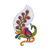 Vibrant Traditional Peacock Embroidery Design