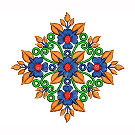 Floral Medallion Accent Embroidery Design