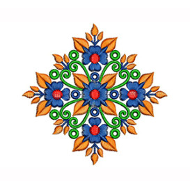 Floral Medallion Accent Embroidery Design