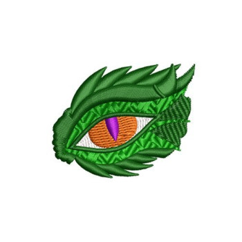 Emerald Dragon's Gaze Embroidery Design