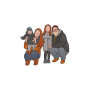 Faceless Family Portrait Illustration Machine Embroidery Design