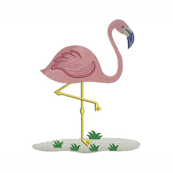 Flamingo Applique Machine Embroidery Design