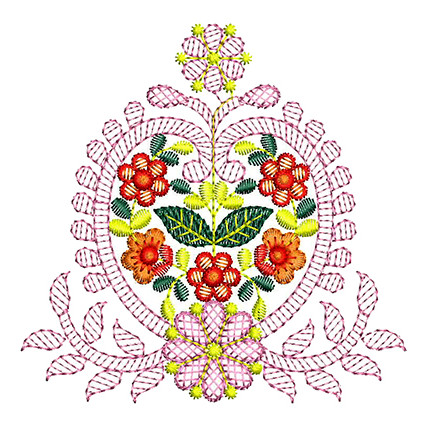 Floral Butta Embroidery Design