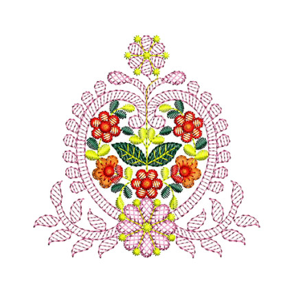 Floral Butta Embroidery Design
