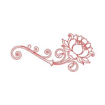 Elegant Floral Corner Embroidery Design with Swirl Pattern