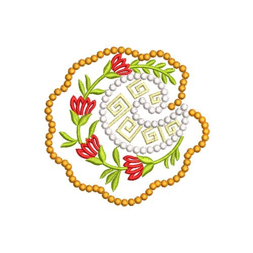 Floral Heart Monogram Frame Embroidery Design