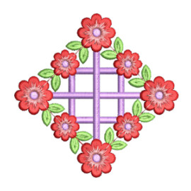 Flower Sequre Patch Embroidery