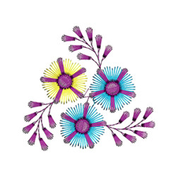 Flower Trio Embroidery Applique