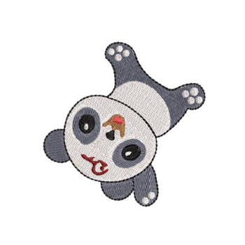 Funny Upside-Down Panda Machine Embroidery Design