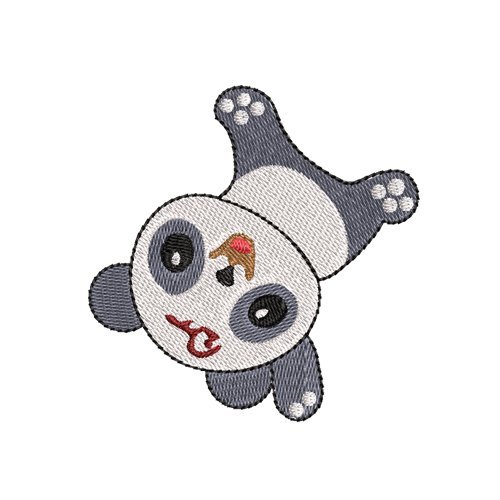Funny Upside-Down Panda Machine Embroidery Design