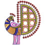 Geometric Peacock Applique Embroidery Design