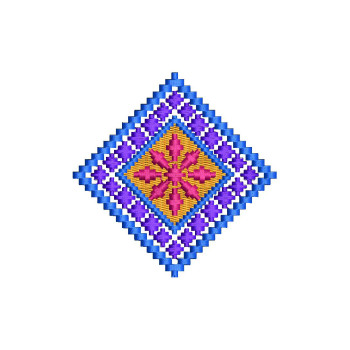 Colorful Geometric Pixel Motif
