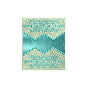 Geometric Zig-Zag Panel Machine Embroidery Design