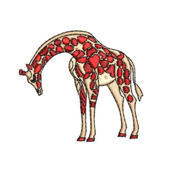 Grazing Giraffe Motif Embroidery Design