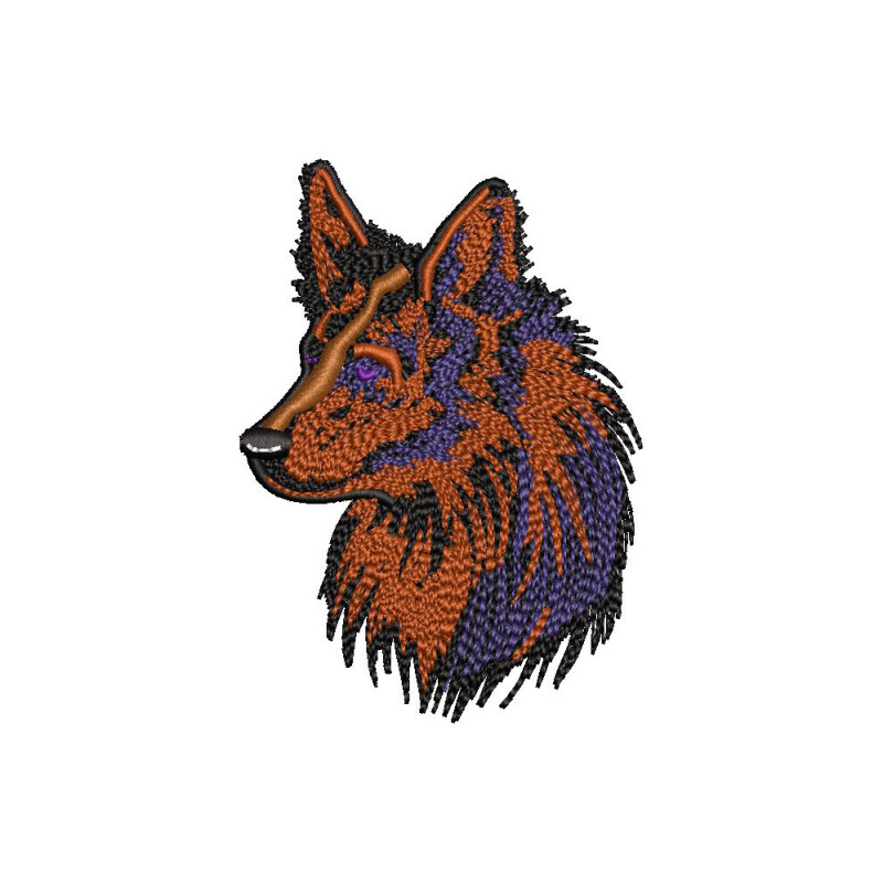  Realistic Grey Wolf Portrait Embroidery Design