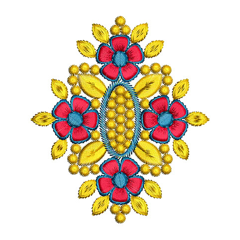 Indian Mughal Floral Embroidery Motif