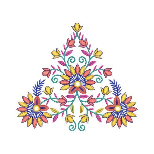 Indian Kurti Floral Embroidery Design