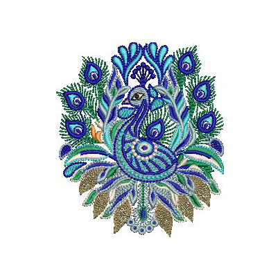 Multi-Color Kashmiri Peacock Embroidery