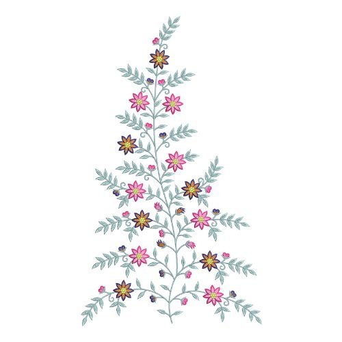 Large Indian Floral Daman Embroidery Design