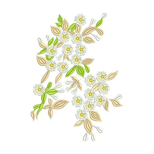 Large Jasmine Leaf Ornament Embroidery Design
