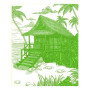 Large Jungle Bungalow Illustration Embroidery Design
