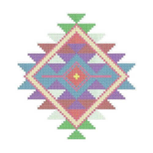 Large Southwest Sunburst Embroidery Design
