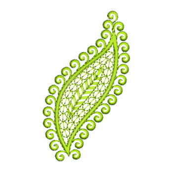 Leaf Shape Applique Embroidery