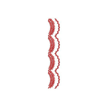 Leaf Frond Vertical Border Machine Embroidery Design