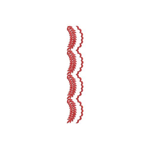 Leaf Frond Vertical Border Machine Embroidery Design