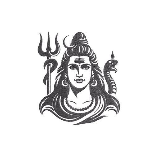 Lord Shiva Face Motif Embroidery Design