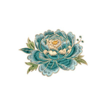 Luxurious Textured Peony Floral Embroidery Design