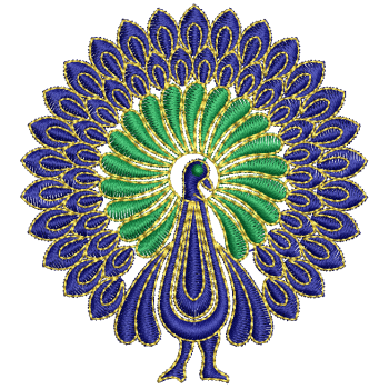 Metal Thread Peacock Embroidery Design 26288