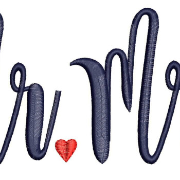 Mr And Mrs Embroidery Design 26429