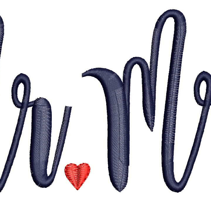 Mr And Mrs Embroidery Design 26429