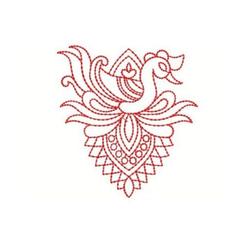 Myanmar Art Bird Outline Embroidery Design