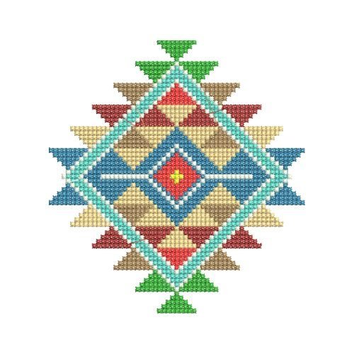 Native American Rainbow Sunburst Embroidery Design
