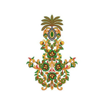 Opulent Mughal Symmetrical Panel Embroidery Design