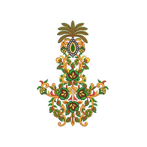 Opulent Mughal Symmetrical Panel Embroidery Design