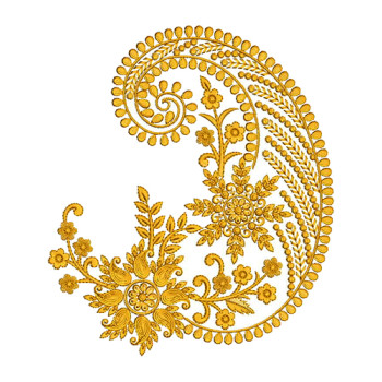 Paisley Corner Embroidery Design
