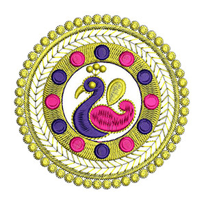 Peacock Embroidery Using Paisley Design