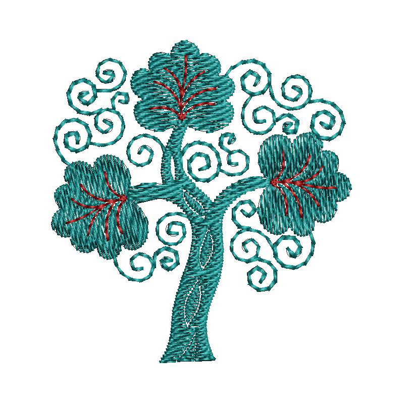 Petite Colorful Tree Embroidery Design