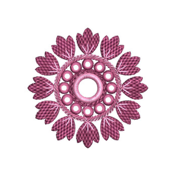 Petite Pink Floral Circle Embroidery Design