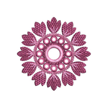 Petite Pink Floral Circle Embroidery Design