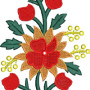 Red Rose Flower Patch Embroidery
