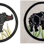 Rhino Logo Patch Embroidery Design 21549