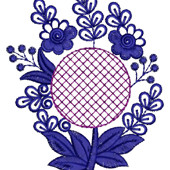 Round Frame Line Embroidery