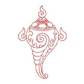 Sacred Conch Shell Machine Embroidery Design