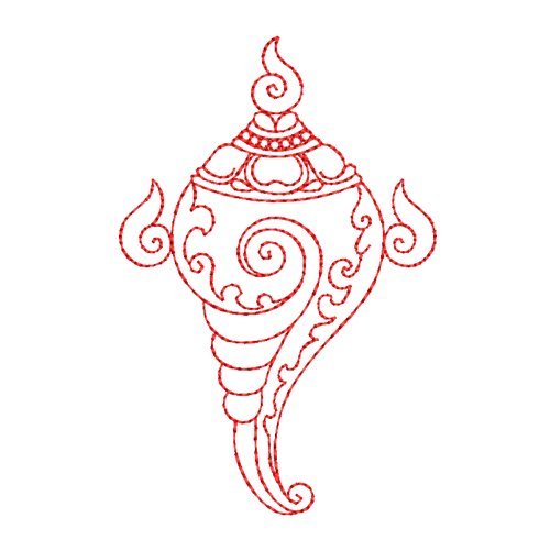 Sacred Conch Shell Machine Embroidery Design