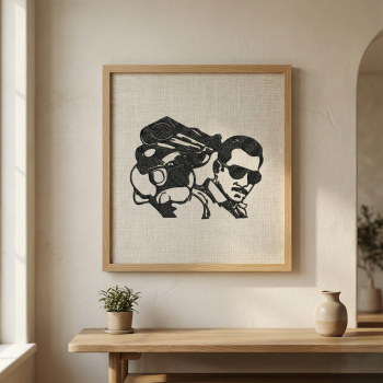 salman khan Abstract Sketch Skull Embroidery Design