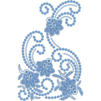 Semaless Pattern With Fantasy Flower Embroidery